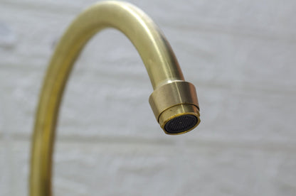 Straight Legs Unlacquered Brass Faucet ,Classic Lever Handles