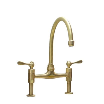 Straight Legs Unlacquered Brass Faucet ,Classic Lever Handles