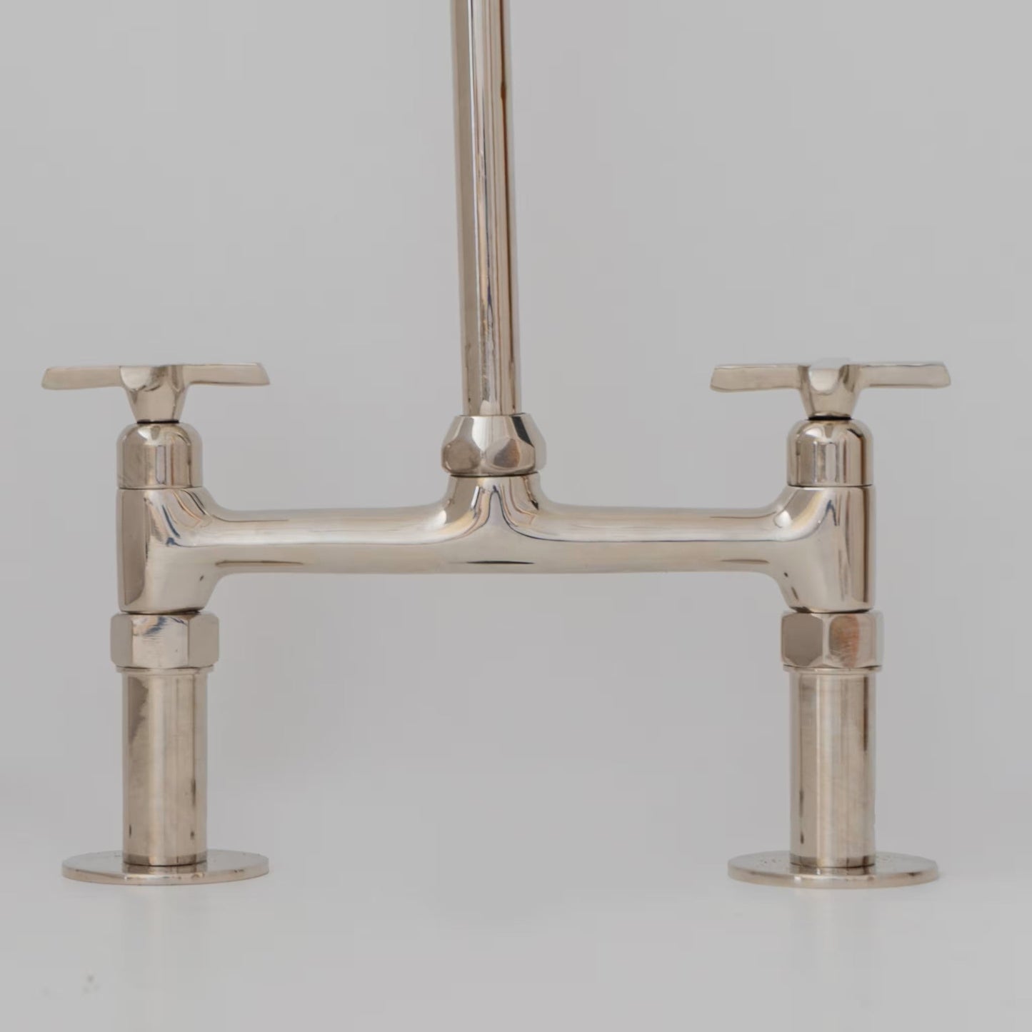 Nickel Finish Bridge faucet, Kitchen Island Faucet, Countertop Vintage Faucet