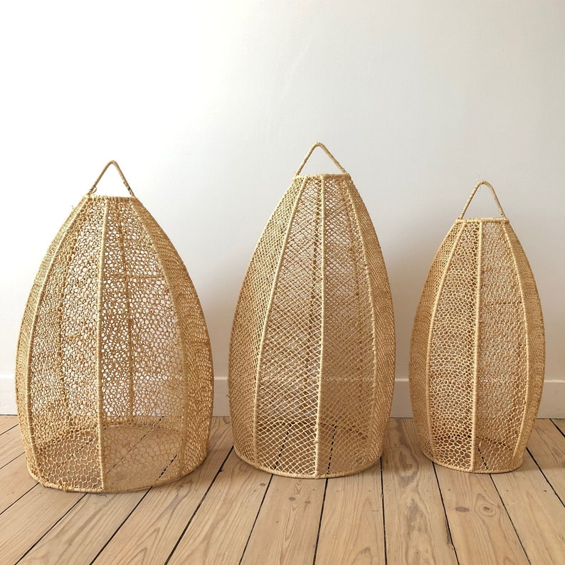 Raffia lace pendant light  small