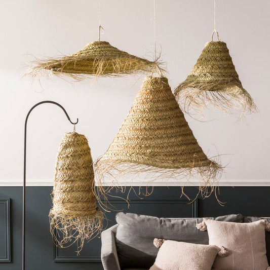 Wicker lampshade, Rattan lamp shade, Wicker pendant lamp, Straw chandelier, straw hanging light, Moroccan hanging lamp, marrakesh decoration