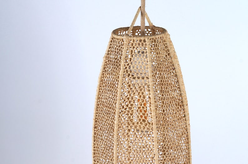 Raffia lace pendant light  small