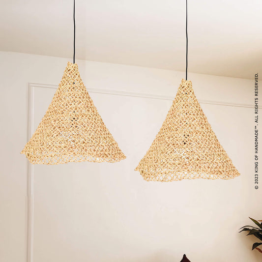 Rustic straw Lampshade Pendant Light - Straw Chandelier Luminaire Suspension