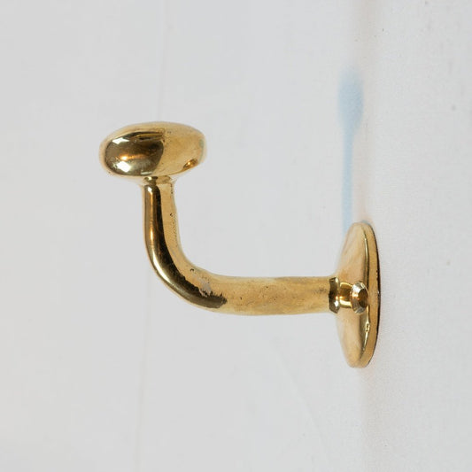 Set of Handcrafted Unlacquered Brass Hooks For Wall