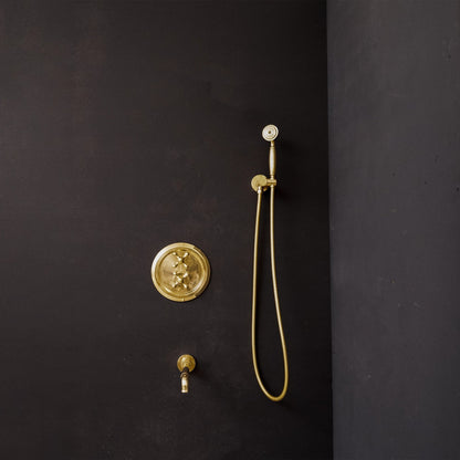 Solid Brass Luxury Thermostatic Shower Set - Brassna