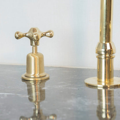 The Bell Widespread Unlacquered Brass Kitchen Faucet