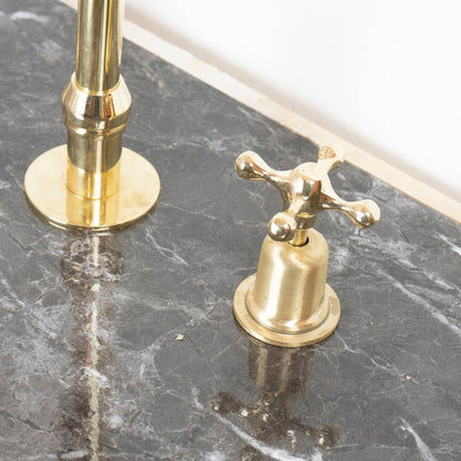 The Bell Widespread Unlacquered Brass Kitchen Faucet