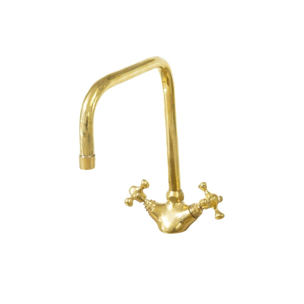 Unlacquered Brass Gooseneck Bathroom Faucet