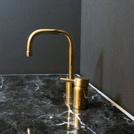 Unlacquered Brass Deck Mounted Basin Faucet