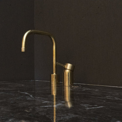 Unlacquered Brass Deck Mounted Basin Faucet