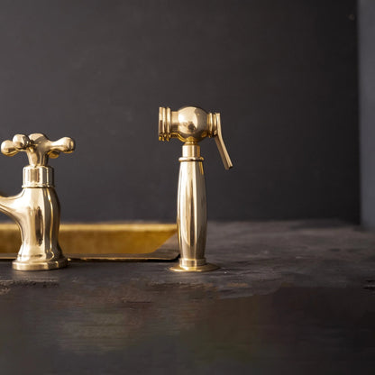 Unlacquered Brass kitchen side sprayer