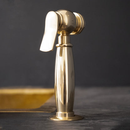 Unlacquered Brass kitchen side sprayer