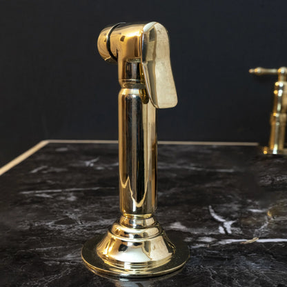 Unlacquered Brass kitchen side sprayer