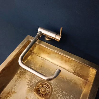 Unlacquered Brass Mixer Faucet With Foldable Spout